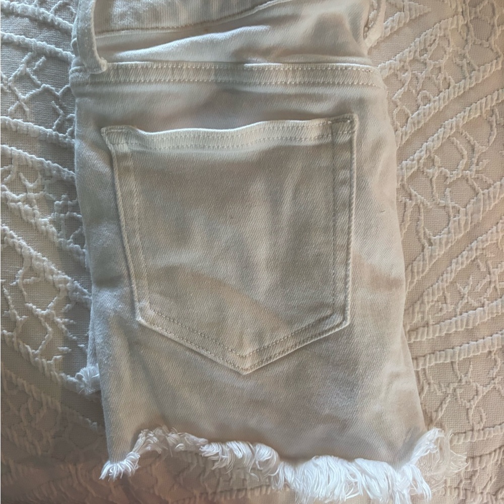 Cello White Distressed Denim Shorts